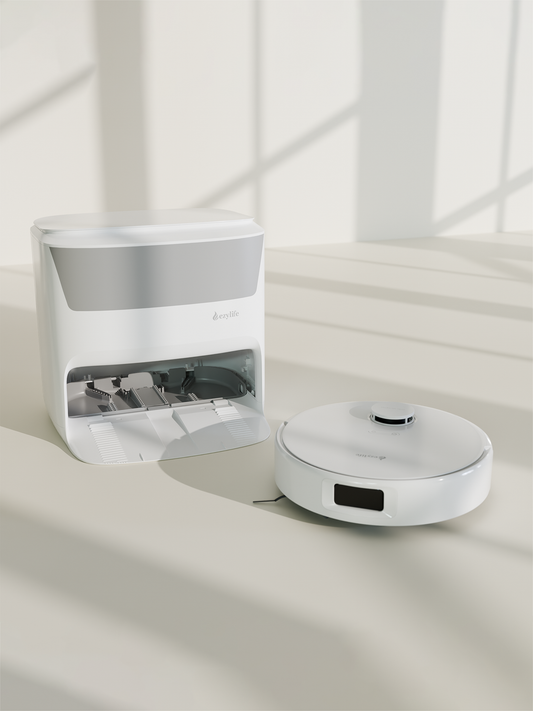 EZYLIFE : Flow 300 Robotic Vacuum Cleaner | Powerful Suction, Smart Mapping, Multi-Surface Cleaning, App Control, Long Battery Life | Efficient Home